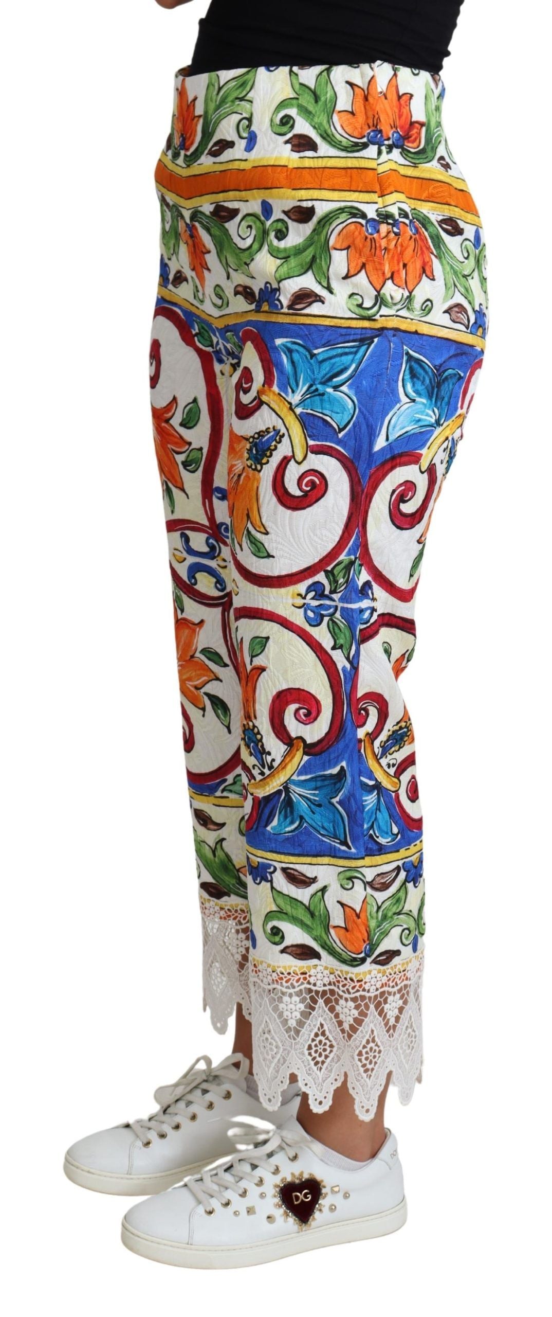 Majolica cropped broek met hoge taille