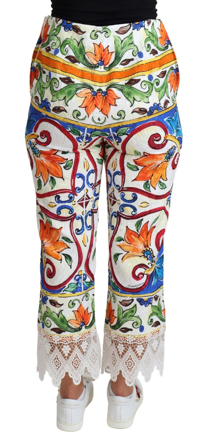 Pantalones capri de cintura alta de mayólica