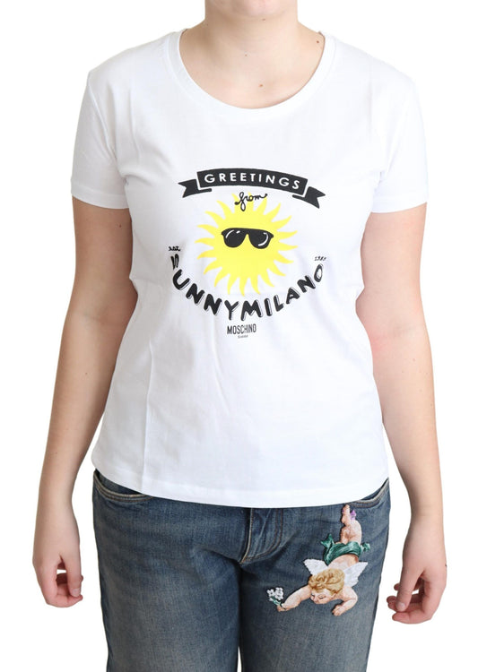 Zonnig katoenen T-shirt met Milano-print