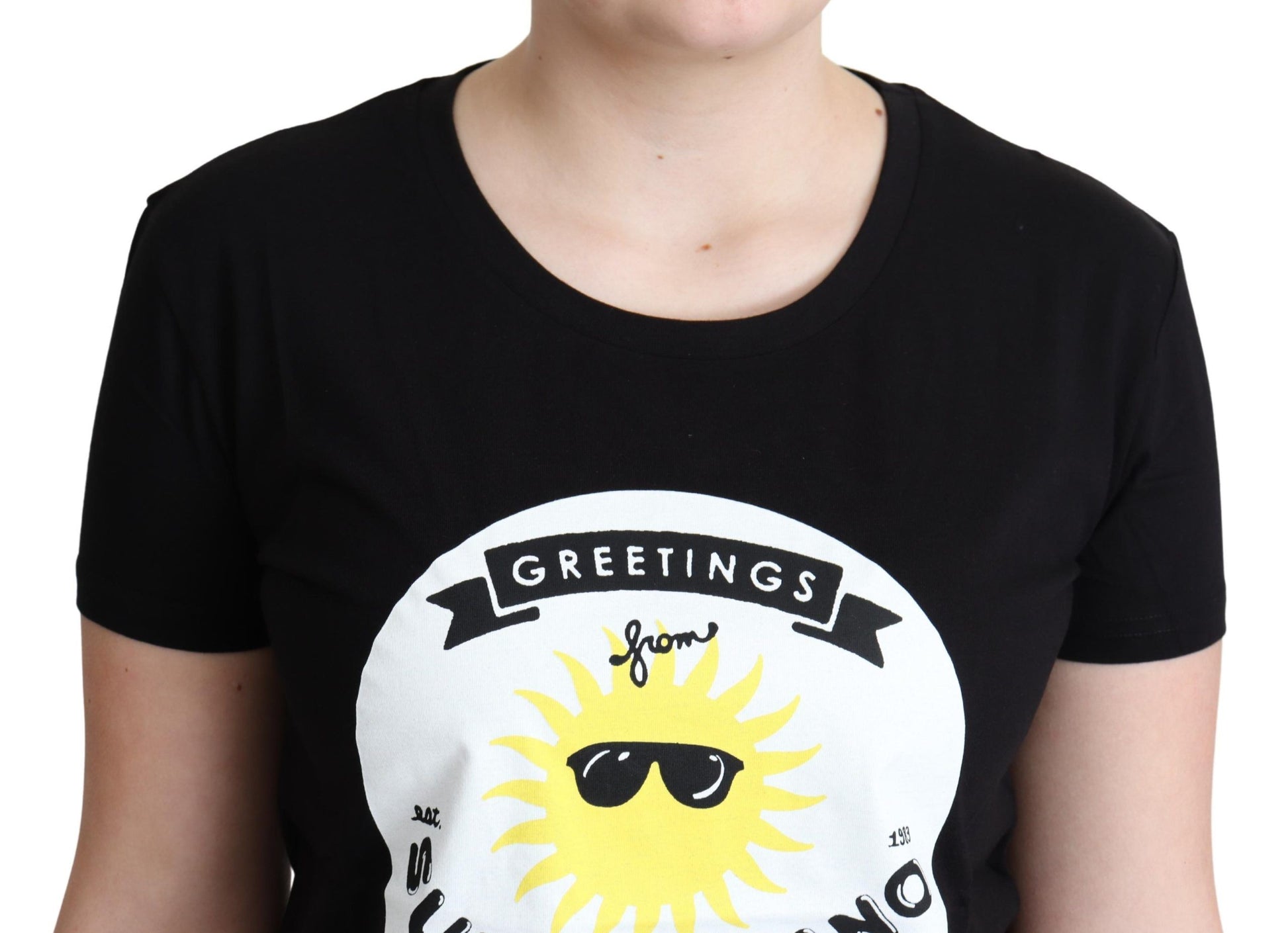 Chique katoenen T-shirt van Moschino met Milano-print