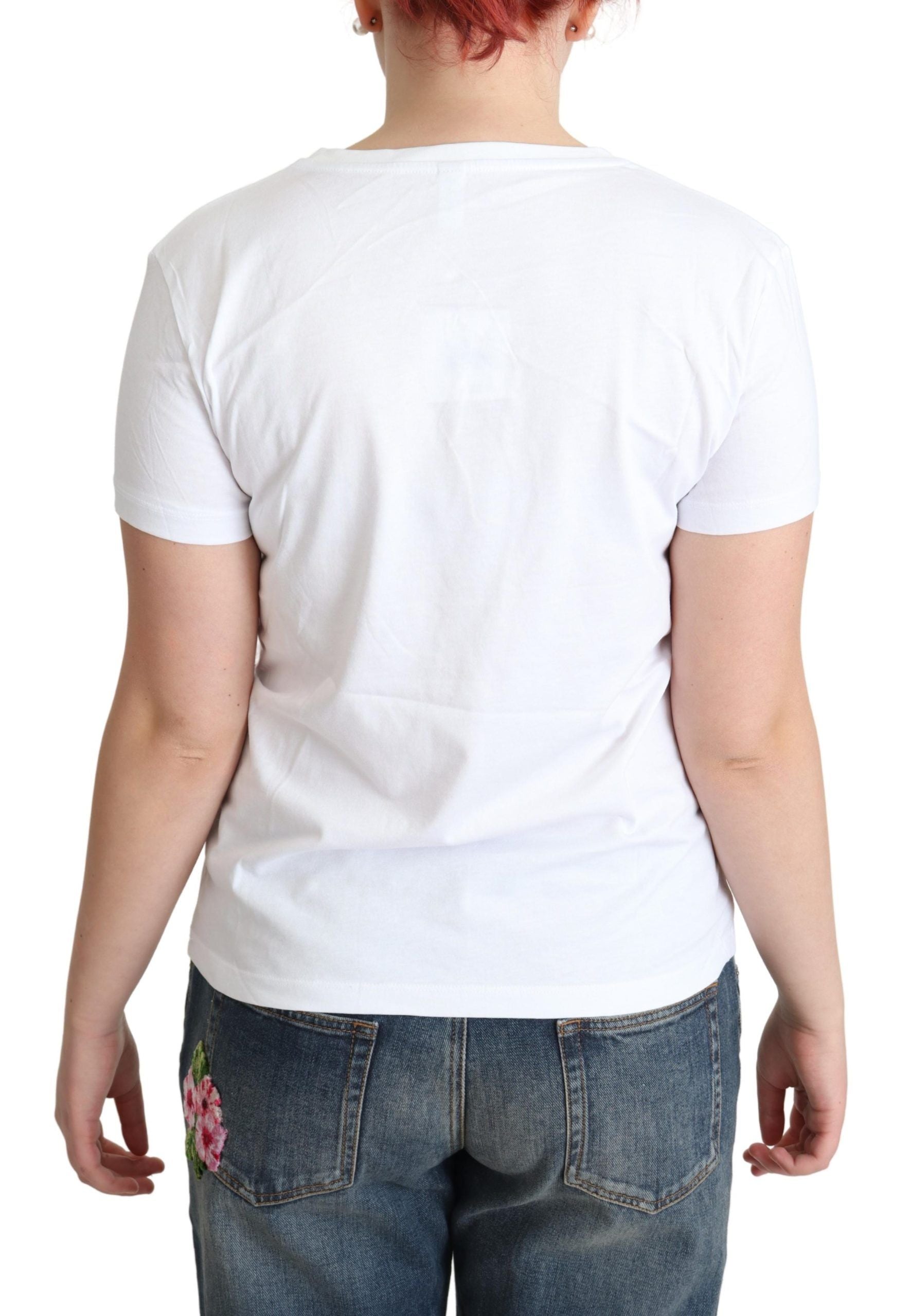 Wit katoenen T-shirt met alfabetletterprint