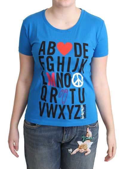 Camiseta de algodón Chic Alphabet en azul