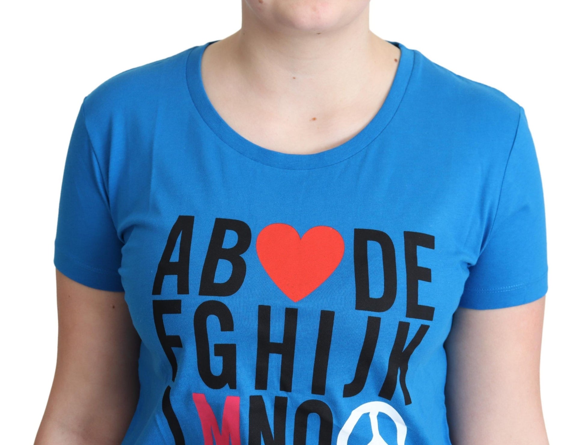 Camiseta de algodón Chic Alphabet en azul