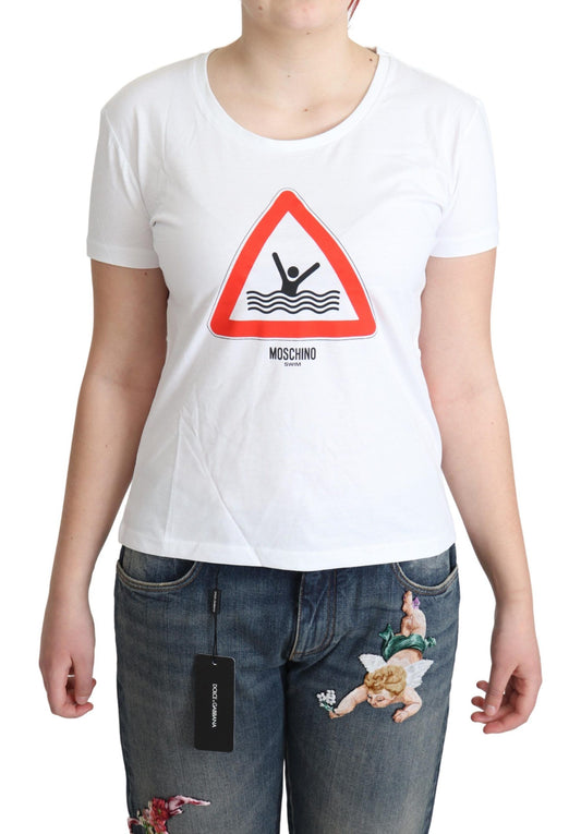 Chique katoenen T-shirt met driehoekige grafische vormgeving