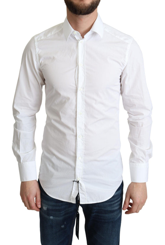 Camisa de vestir elegante de algodón blanca