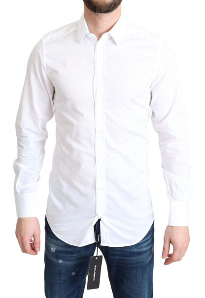 Elegant wit katoenen overhemd, slim fit