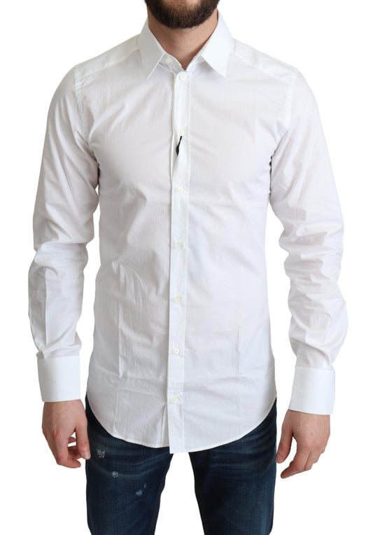 Camisa de vestir elegante de algodón blanca