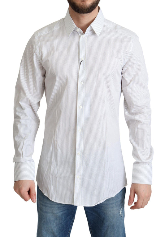 Camisa de vestir dorada a rayas elegante