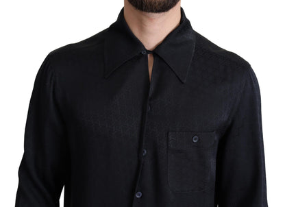 Camisa casual elegante de seda jacquard