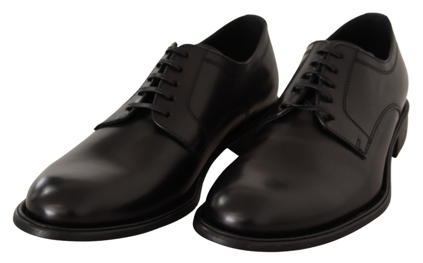 Elegante zwarte leren formele derbyschoenen