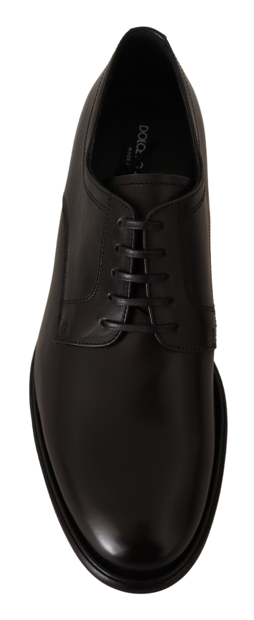 Elegante zwarte leren formele derbyschoenen