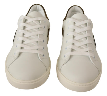 Zapatillas elegantes de cuero blanco para hombre