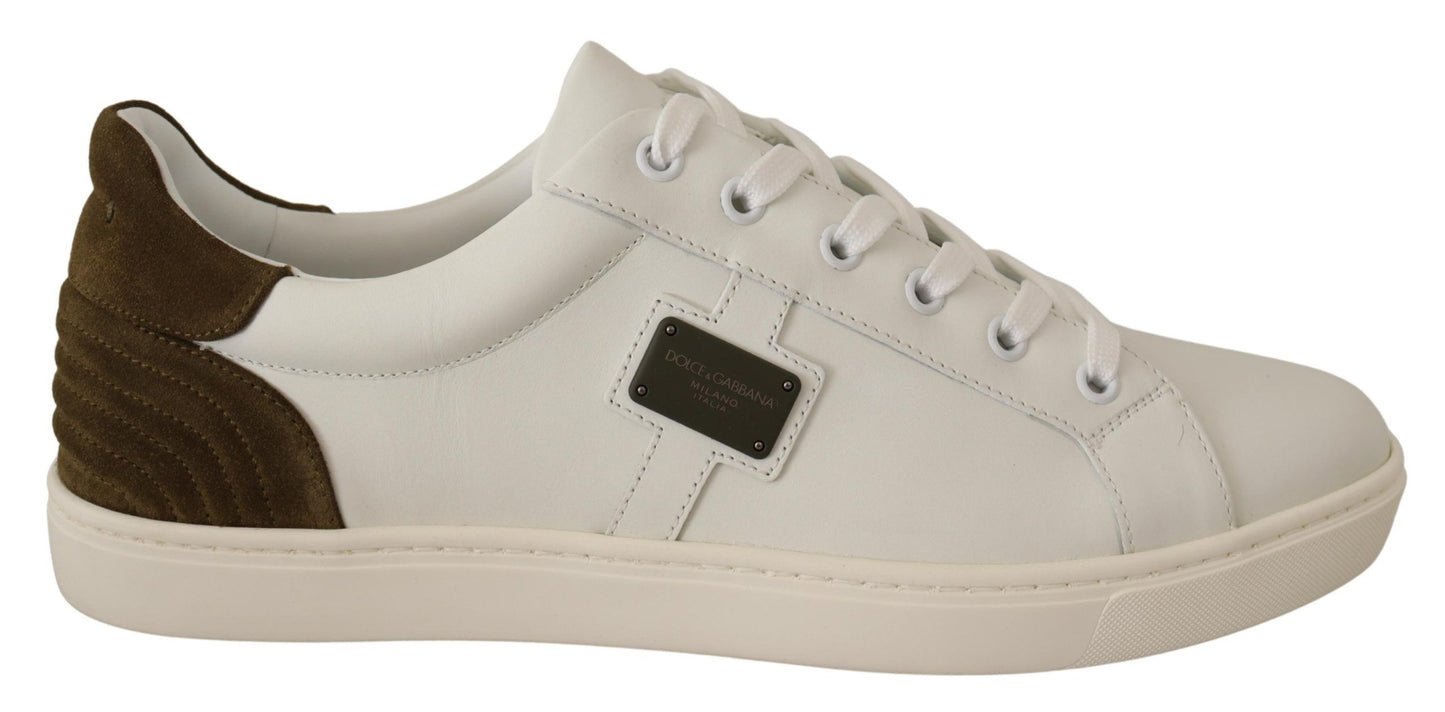 Zapatillas elegantes de cuero blanco para hombre