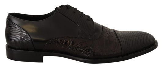 Elegantes puntas de ala Derby Oxford negras