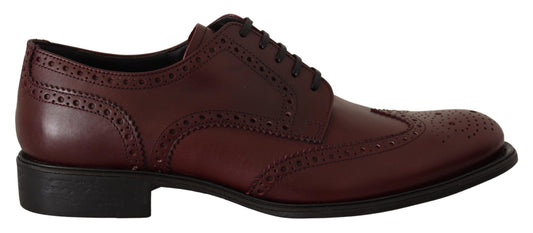 Elegante bordeaux leren derbyschoenen