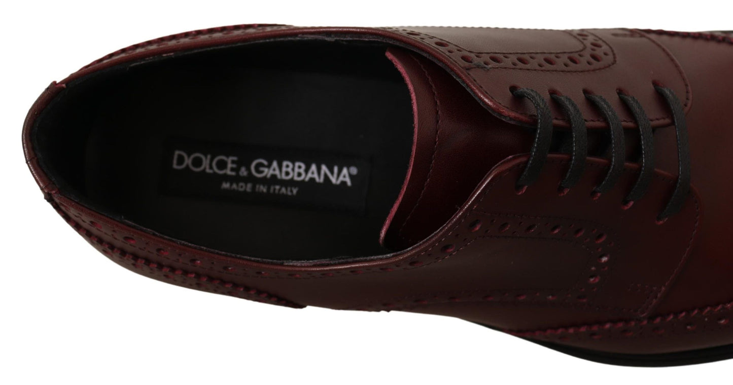 Elegante bordeaux leren derbyschoenen