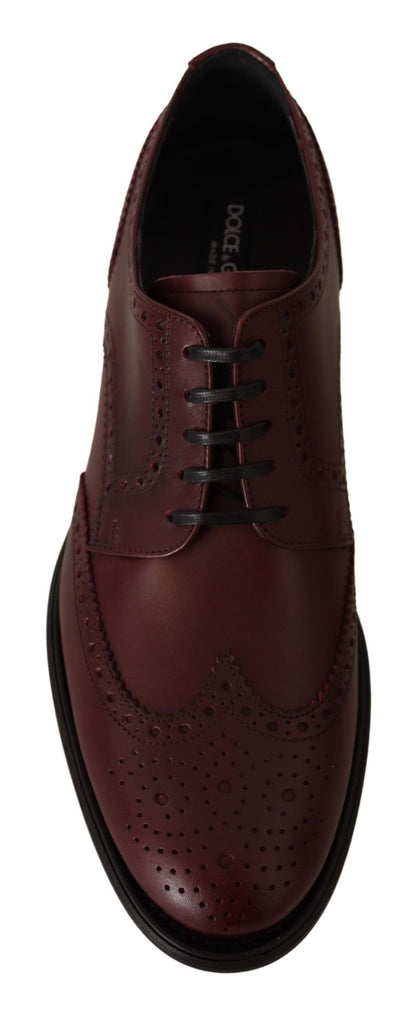 Elegante bordeaux leren derbyschoenen