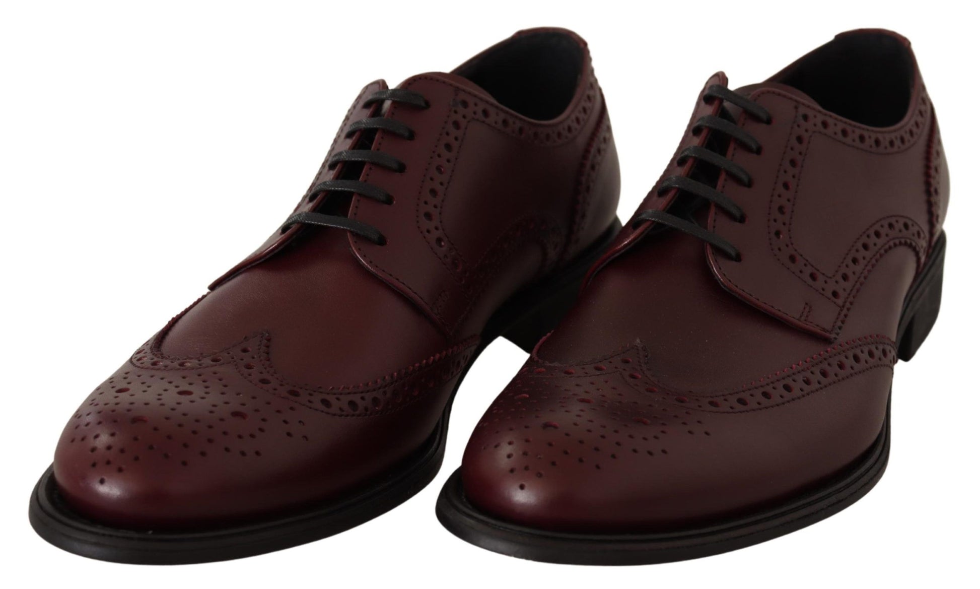 Elegante bordeaux leren derbyschoenen