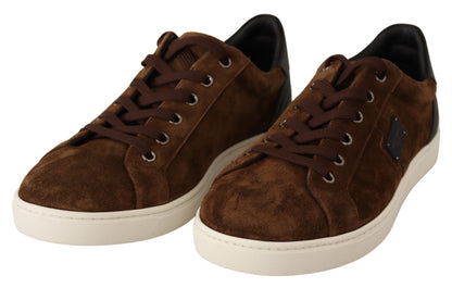 Elegante leren casual sneakers in bruin