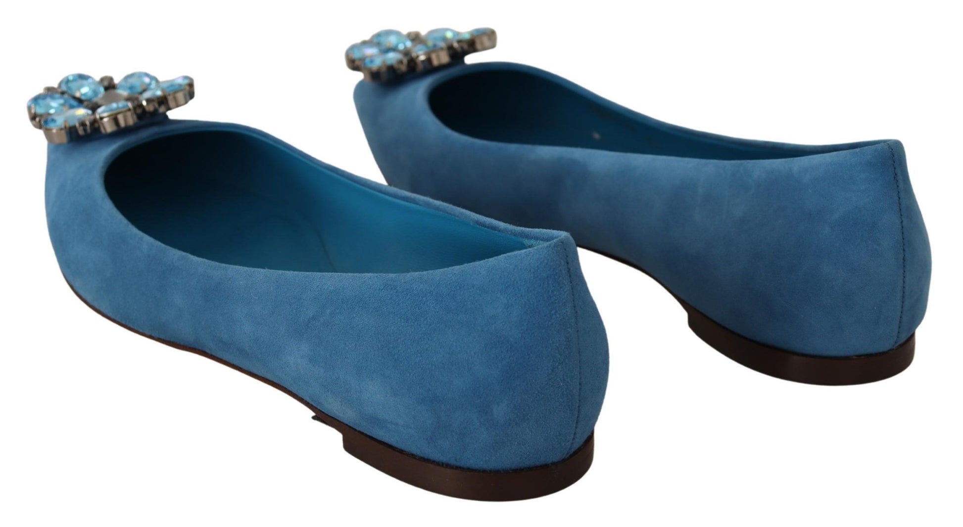 Elegant Crystal-Embellished Suede Flats