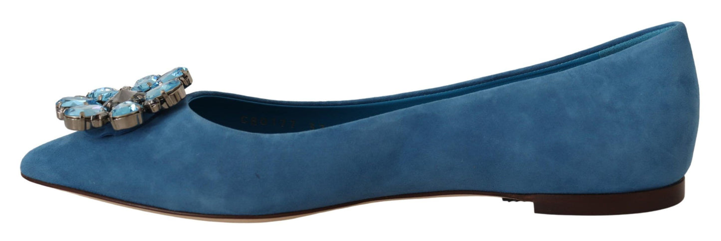 Elegante, met kristallen verfraaide suède flats