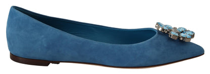 Elegante, met kristallen verfraaide suède flats