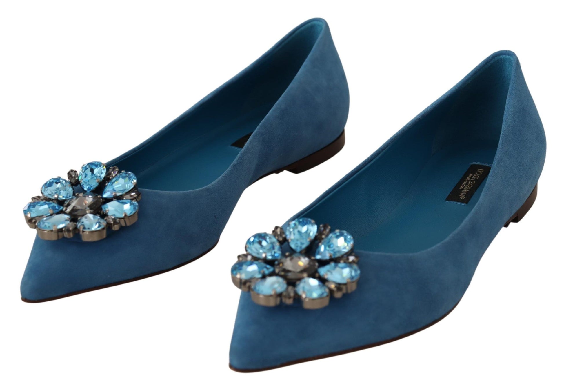 Elegante, met kristallen verfraaide suède flats