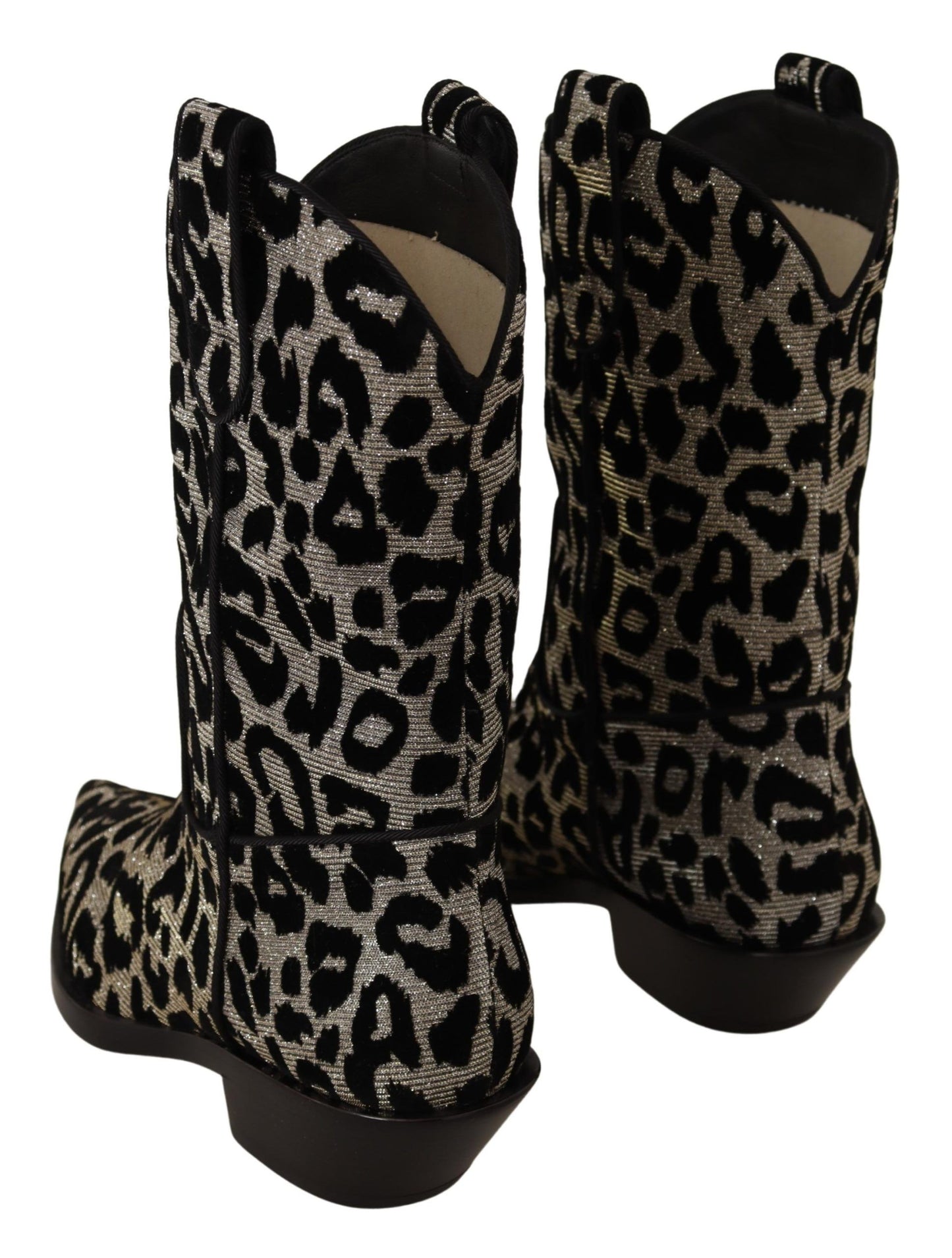 Botas elegantes a media pantorrilla con estampado de leopardo