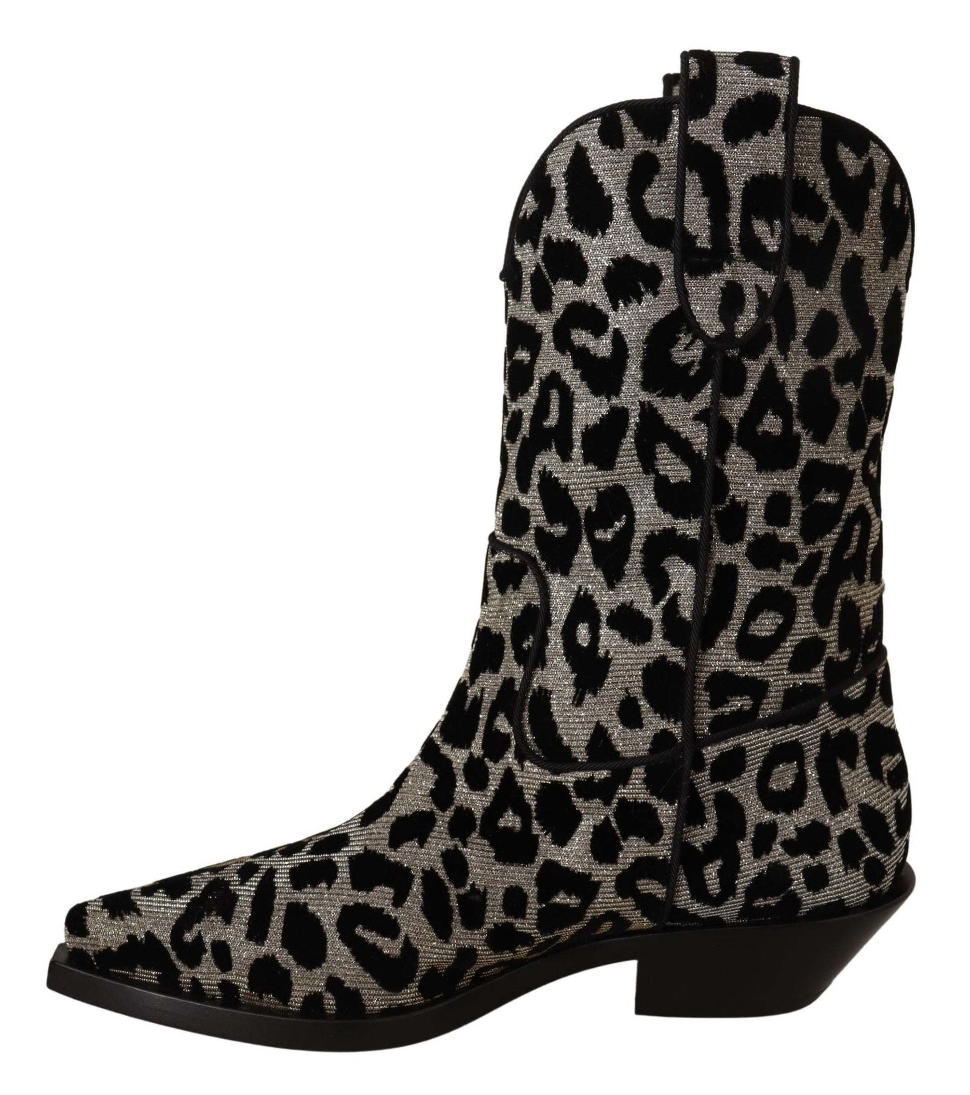 Botas elegantes a media pantorrilla con estampado de leopardo