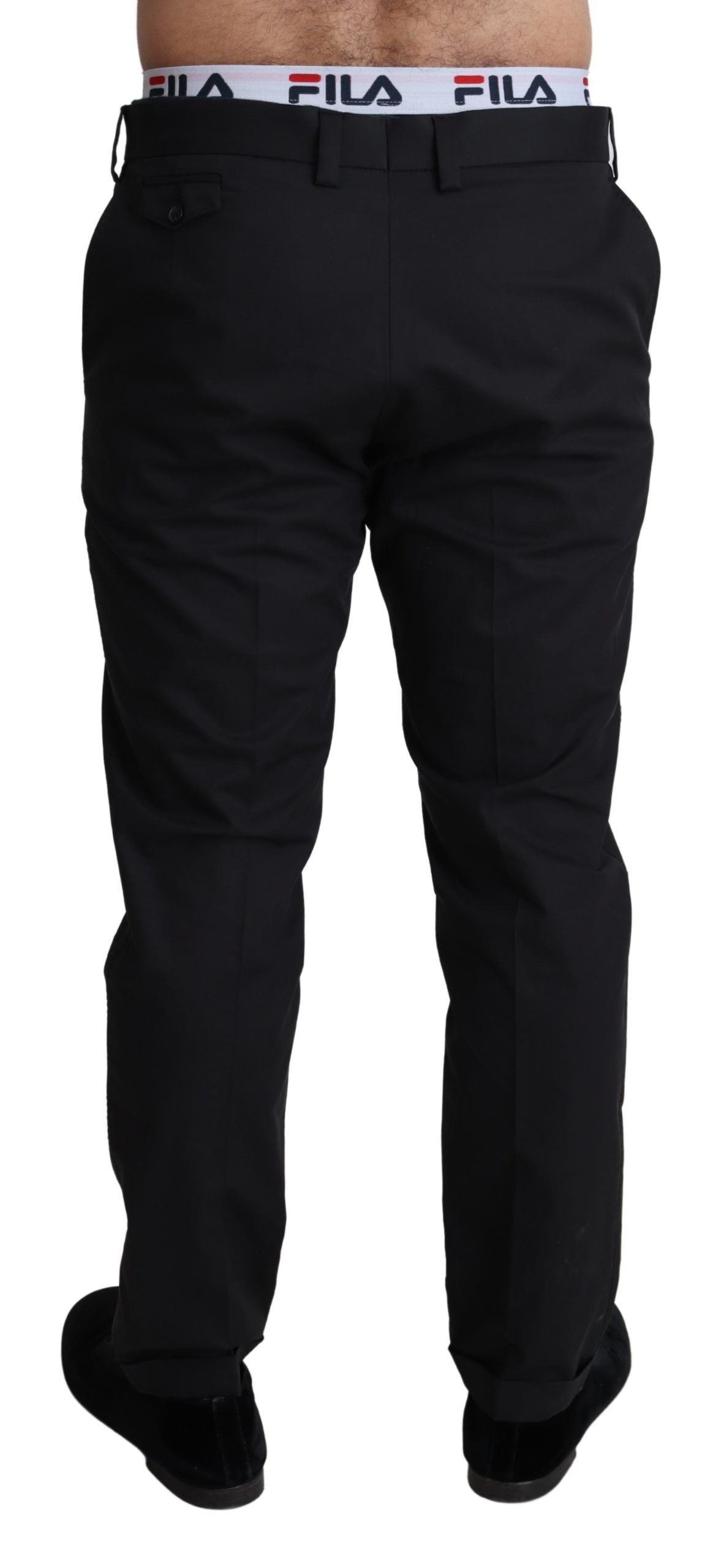 Pantalón elegante de algodón elástico negro