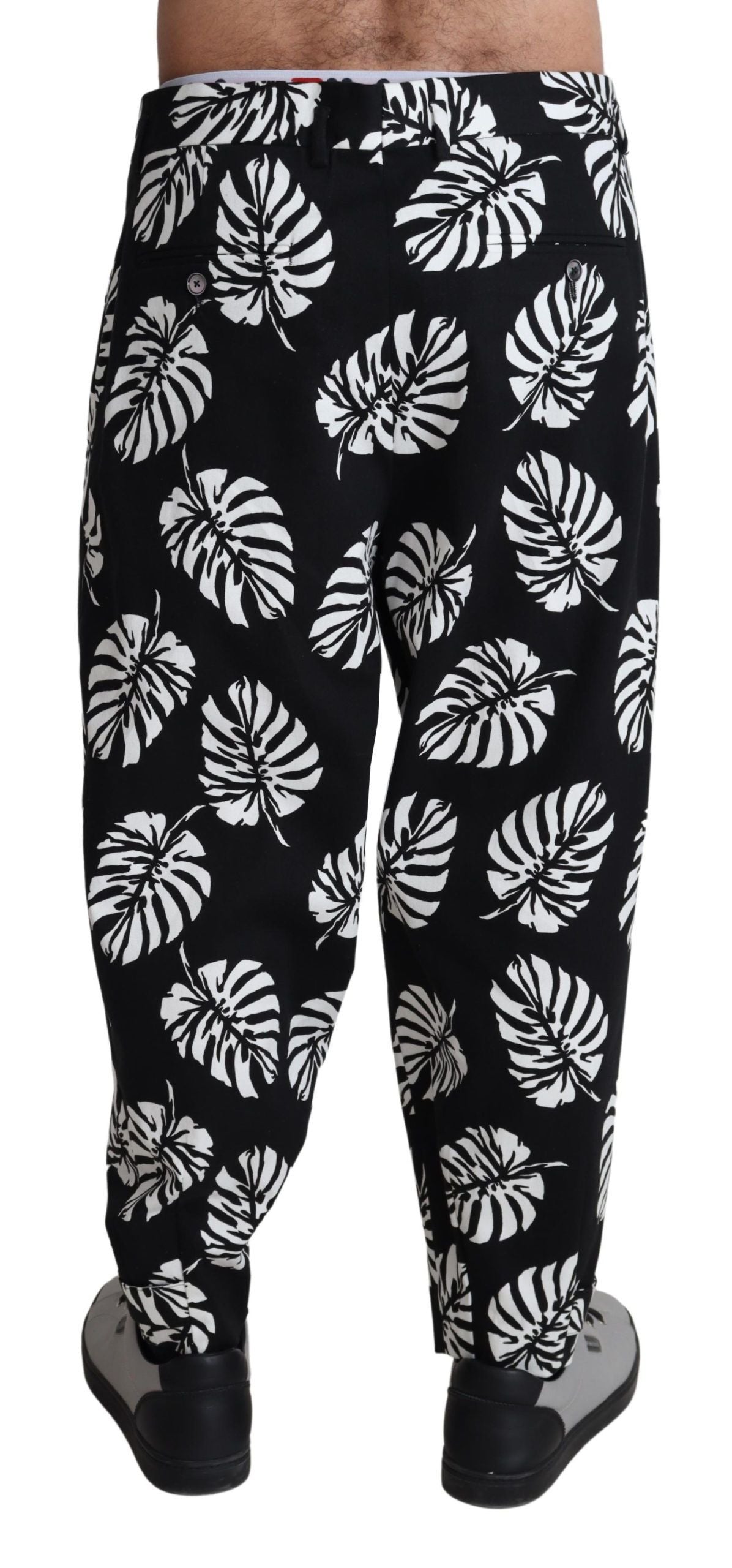 Elegante katoenen broek met palmbladprint