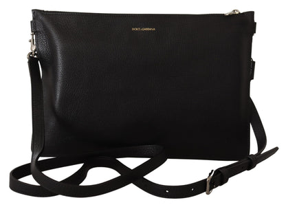 Elegante bolso bandolera de cuero negro