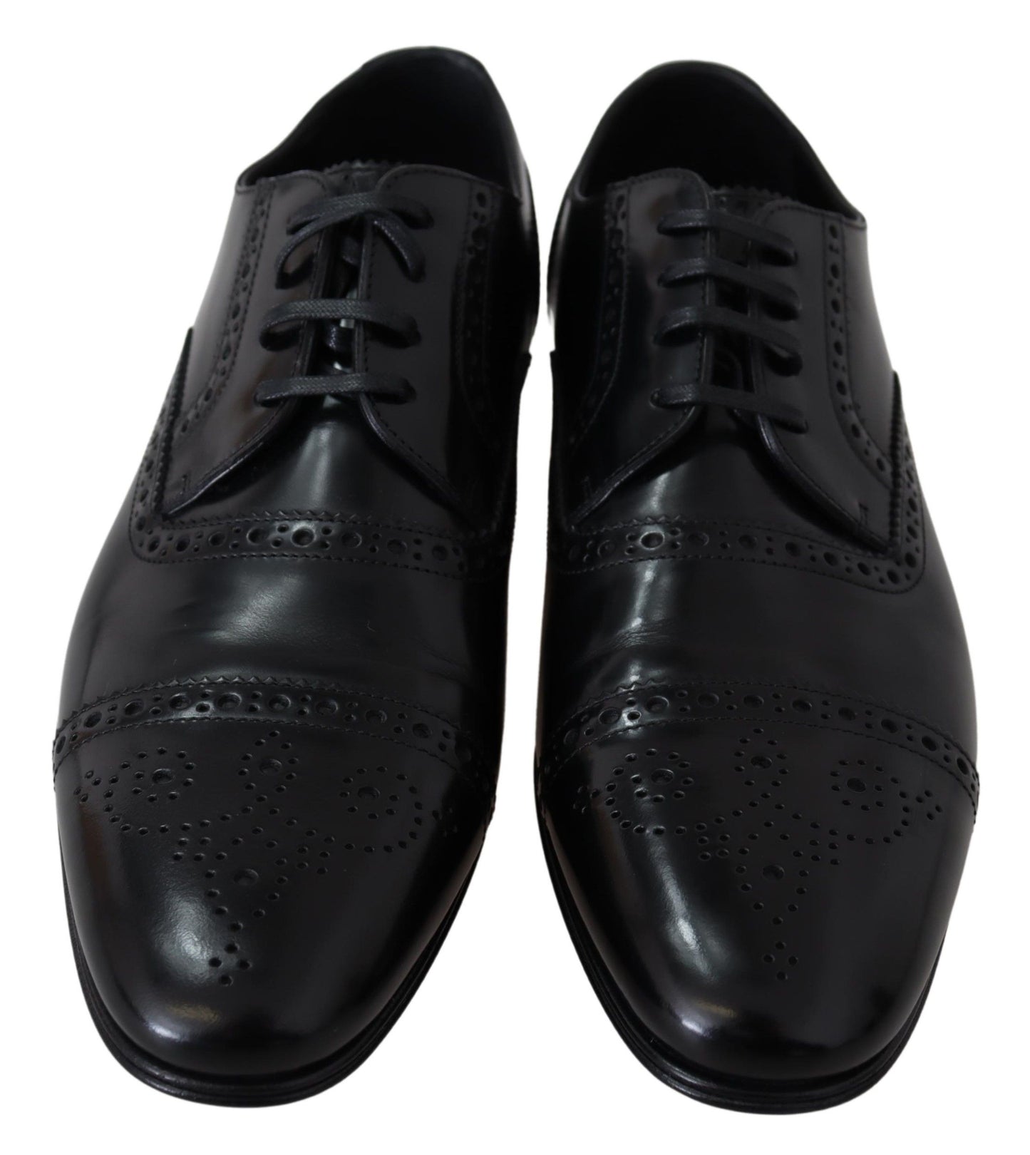 Elegante zwarte leren formele derbyschoenen