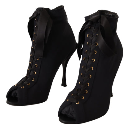 Elegant Ankle Open Toe Heel Boots