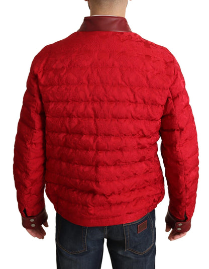 Chaqueta bomber de diseñador roja y dorada