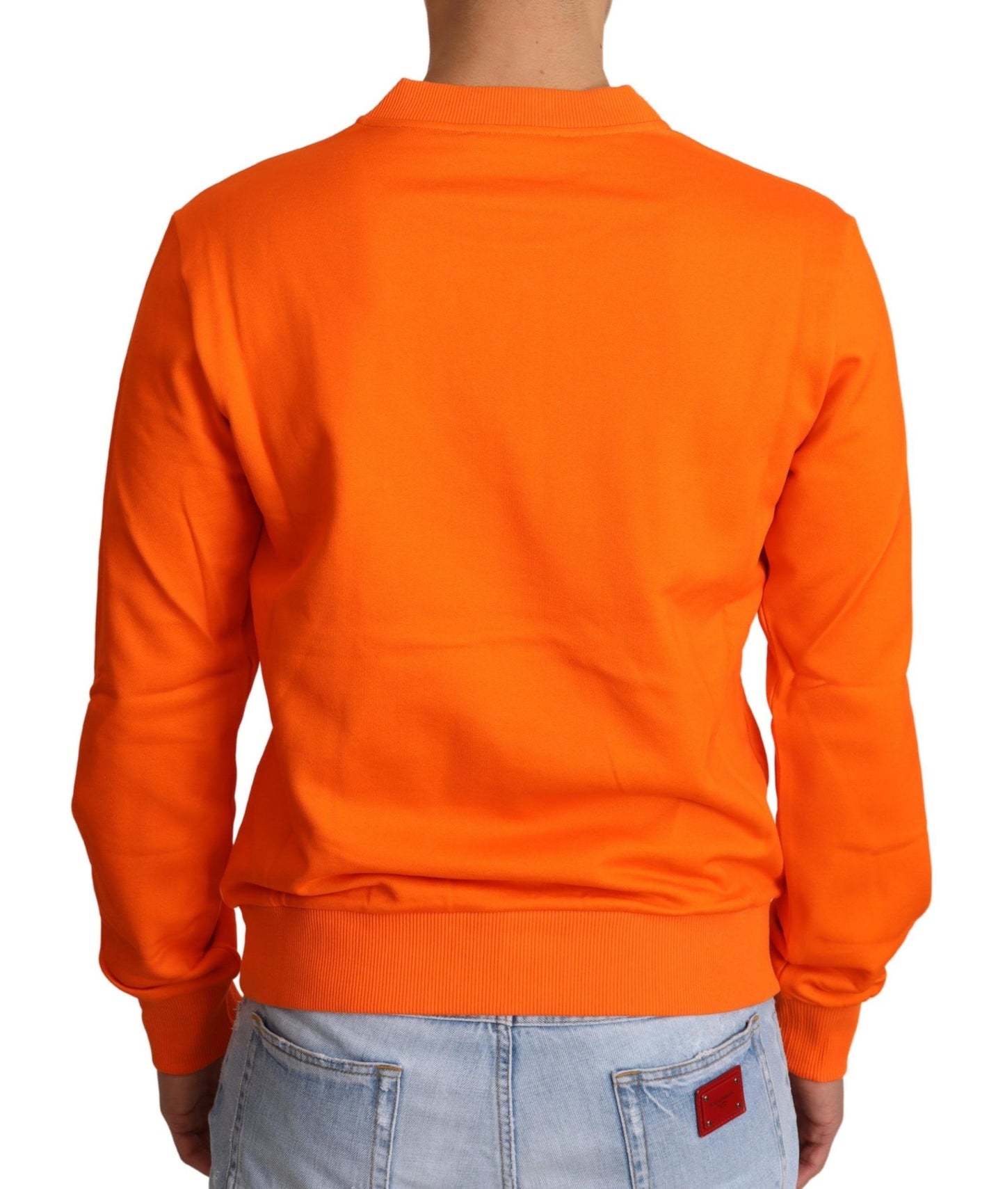 Jersey de algodón con cuello redondo Regal en naranja