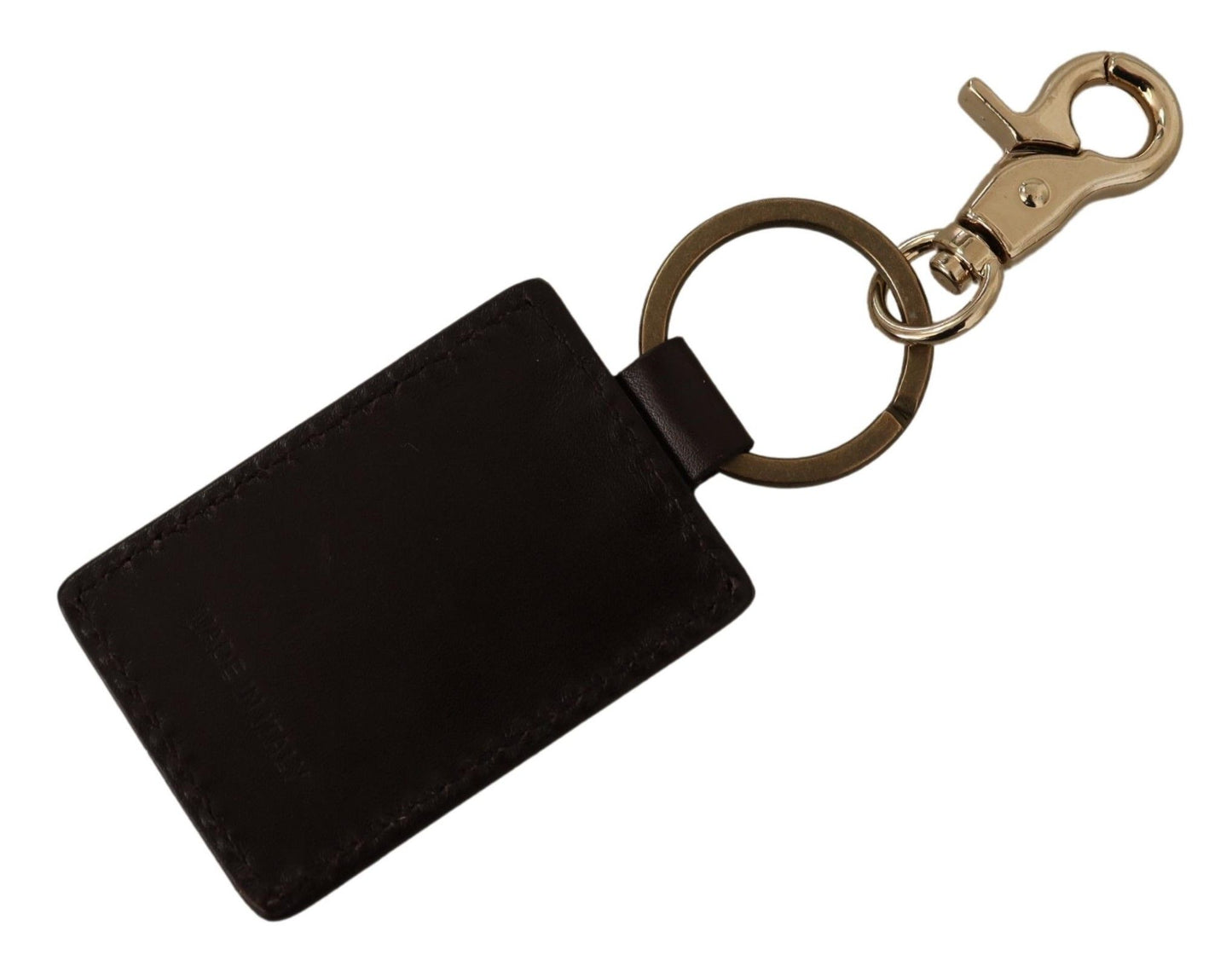 Elegante unisex lederen sleutelhanger met gouden detail