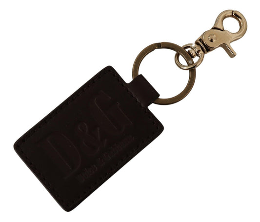 Elegante unisex lederen sleutelhanger met gouden detail