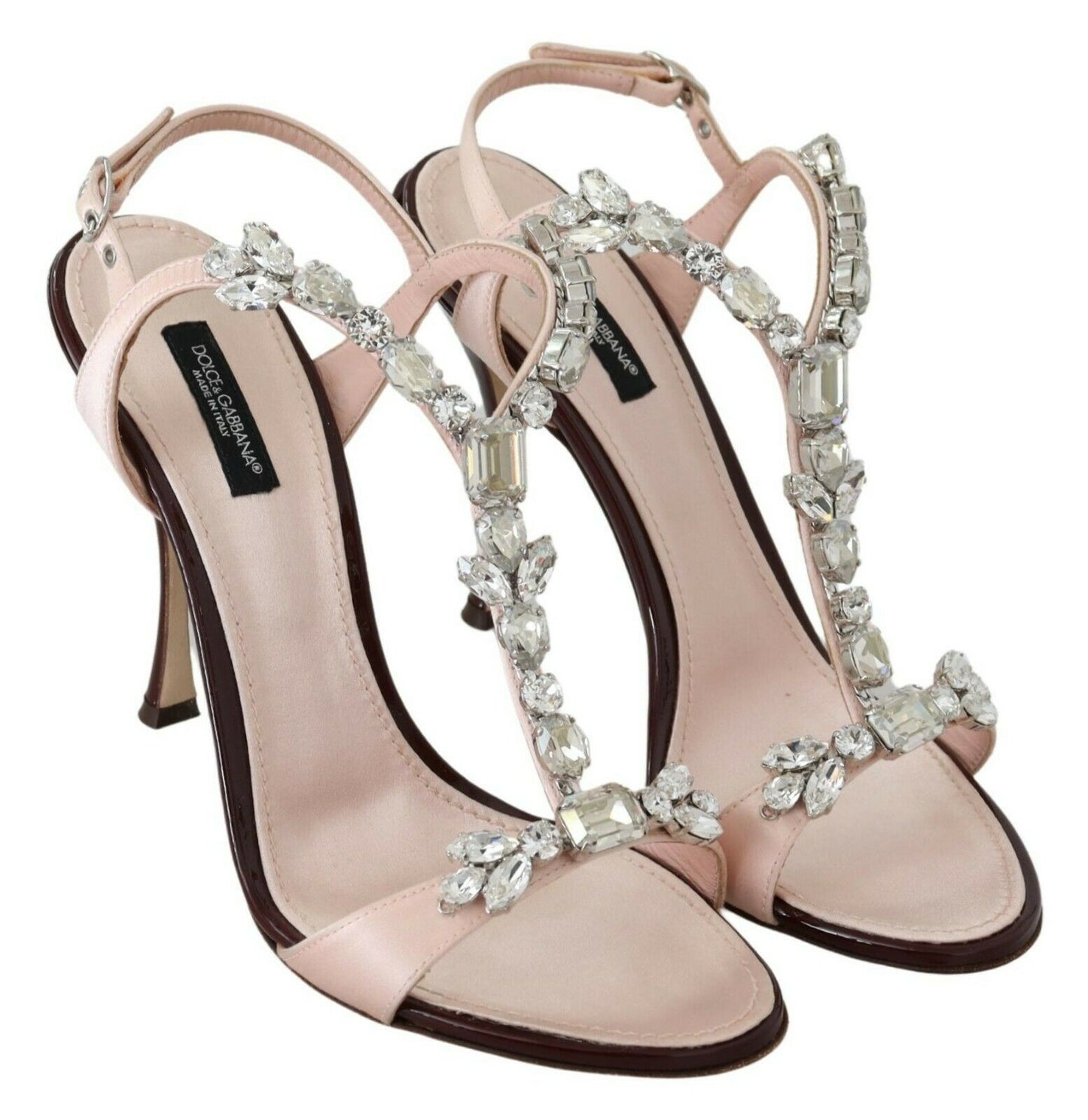 Sandalias stiletto con adornos de cristal