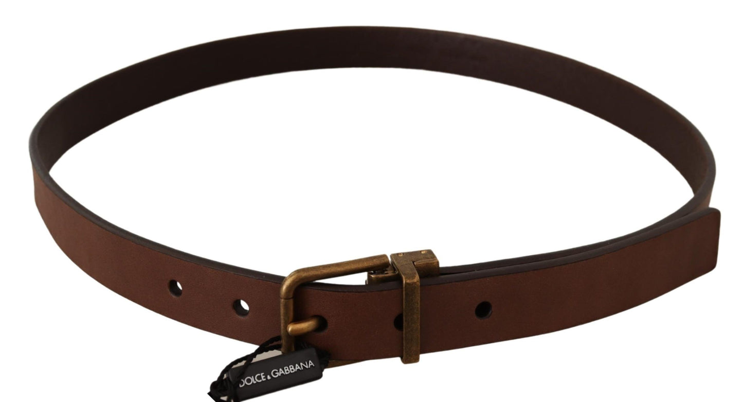 Elegante bruinleren riem met gouden gesp