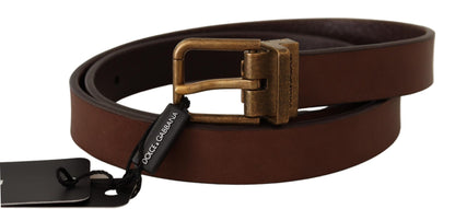 Elegante bruinleren riem met gouden gesp