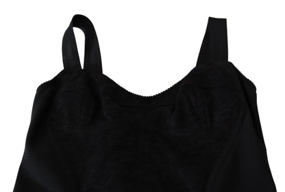 Elegante zwarte kanten bodysuit korsetjurk