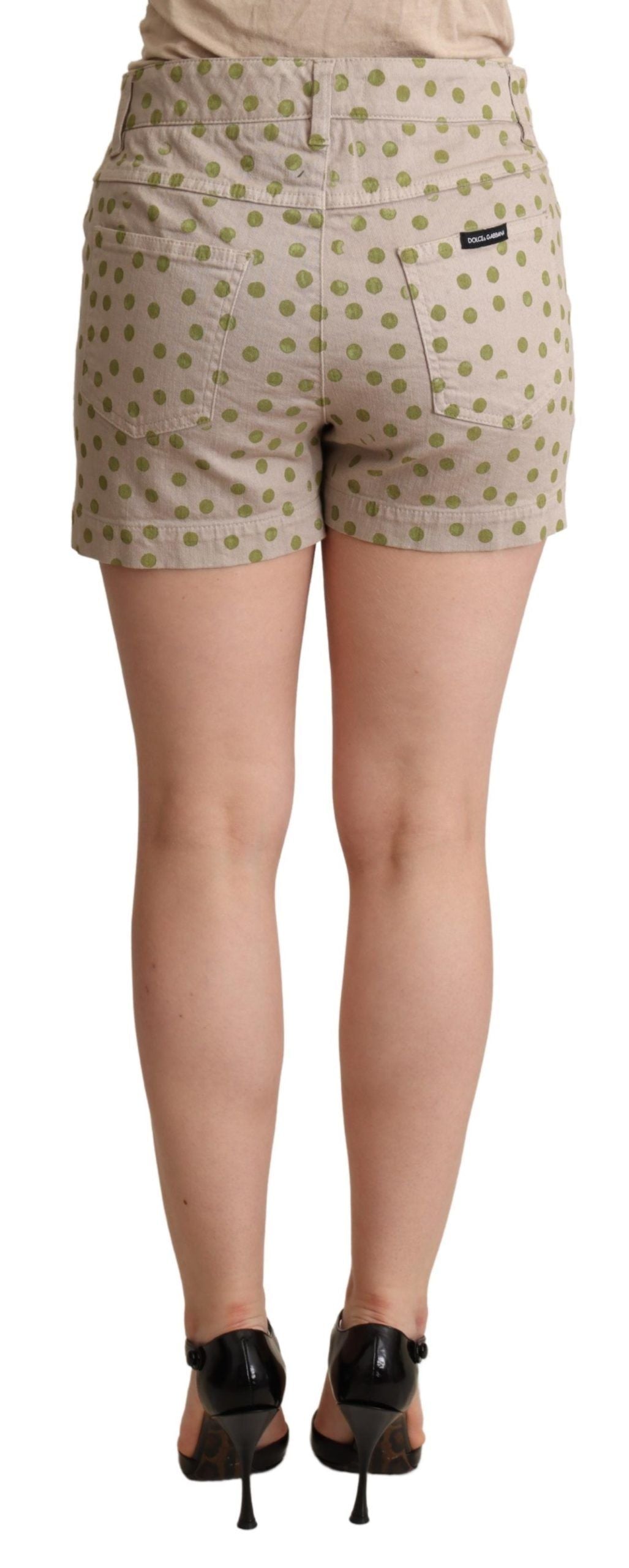 Shorts elegantes de algodón elástico con lunares