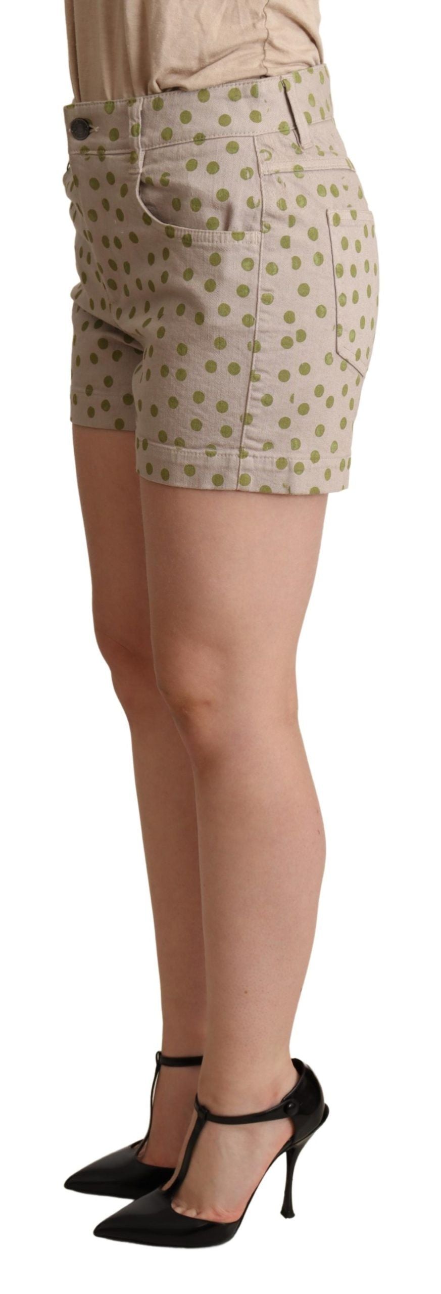 Shorts elegantes de algodón elástico con lunares