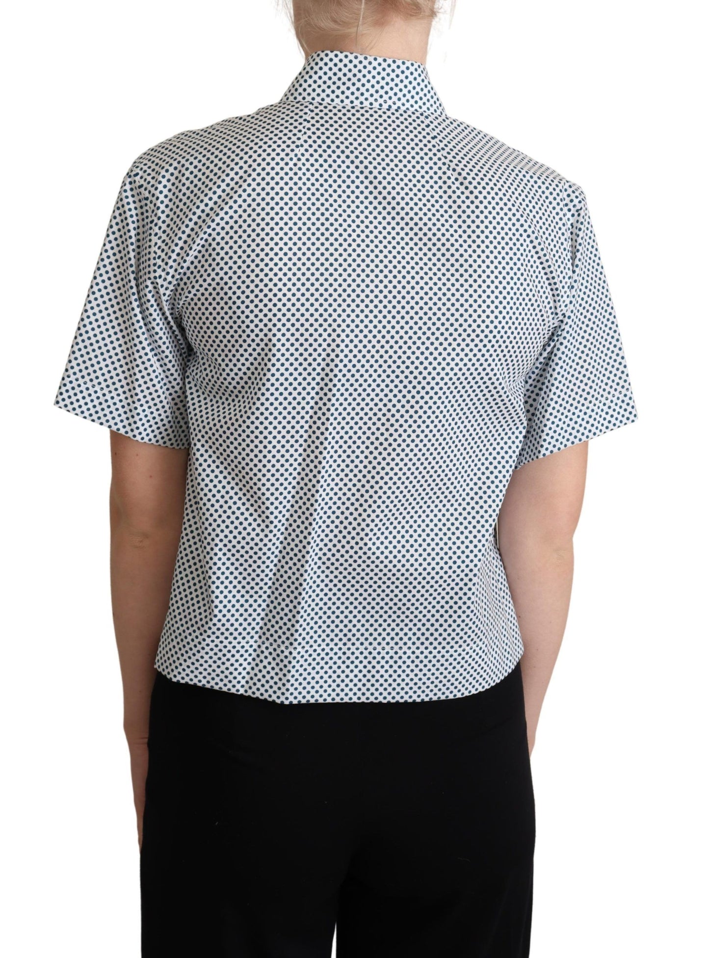 Elegant Polka Dot Cotton Polo Shirt