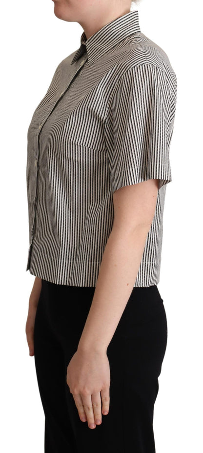 Elegant Striped Cotton Polo for Women