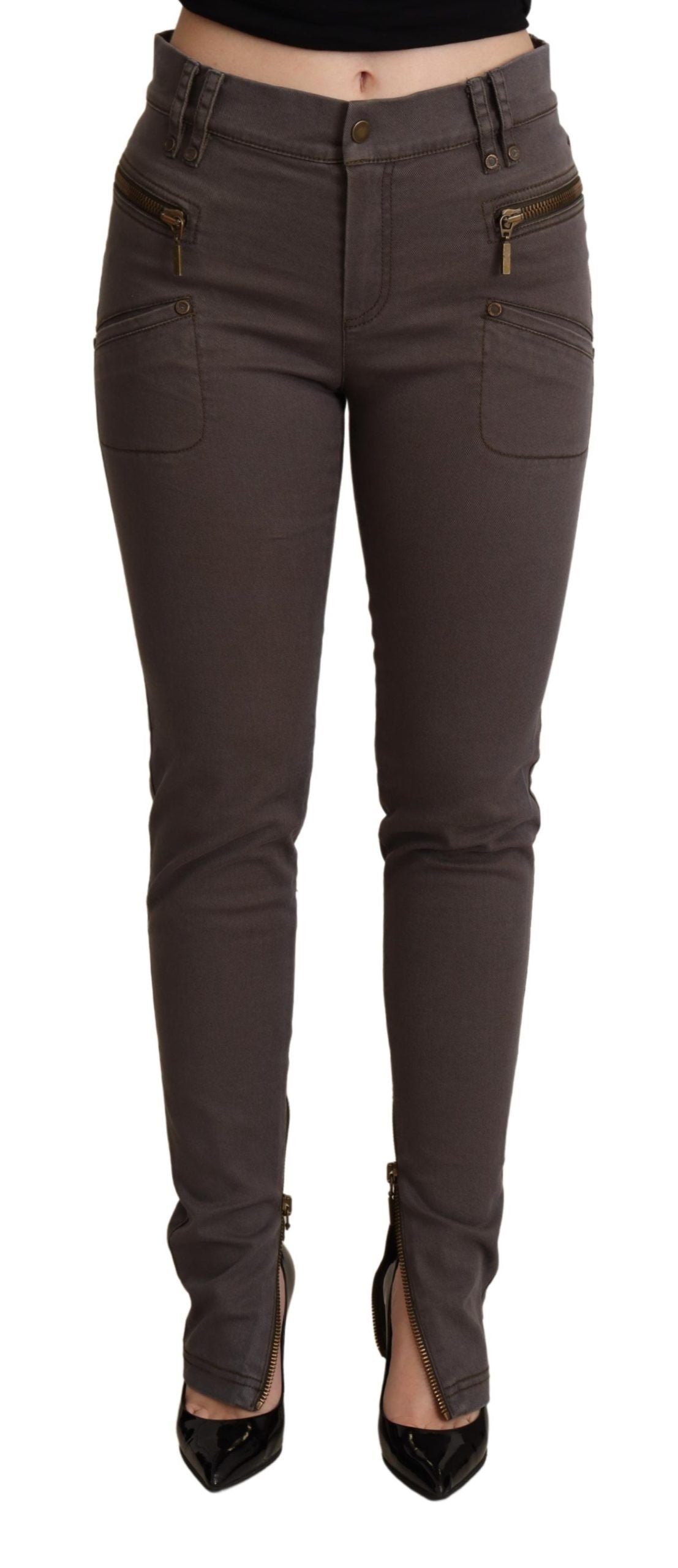 Chique bruine slim-fit skinny jeans