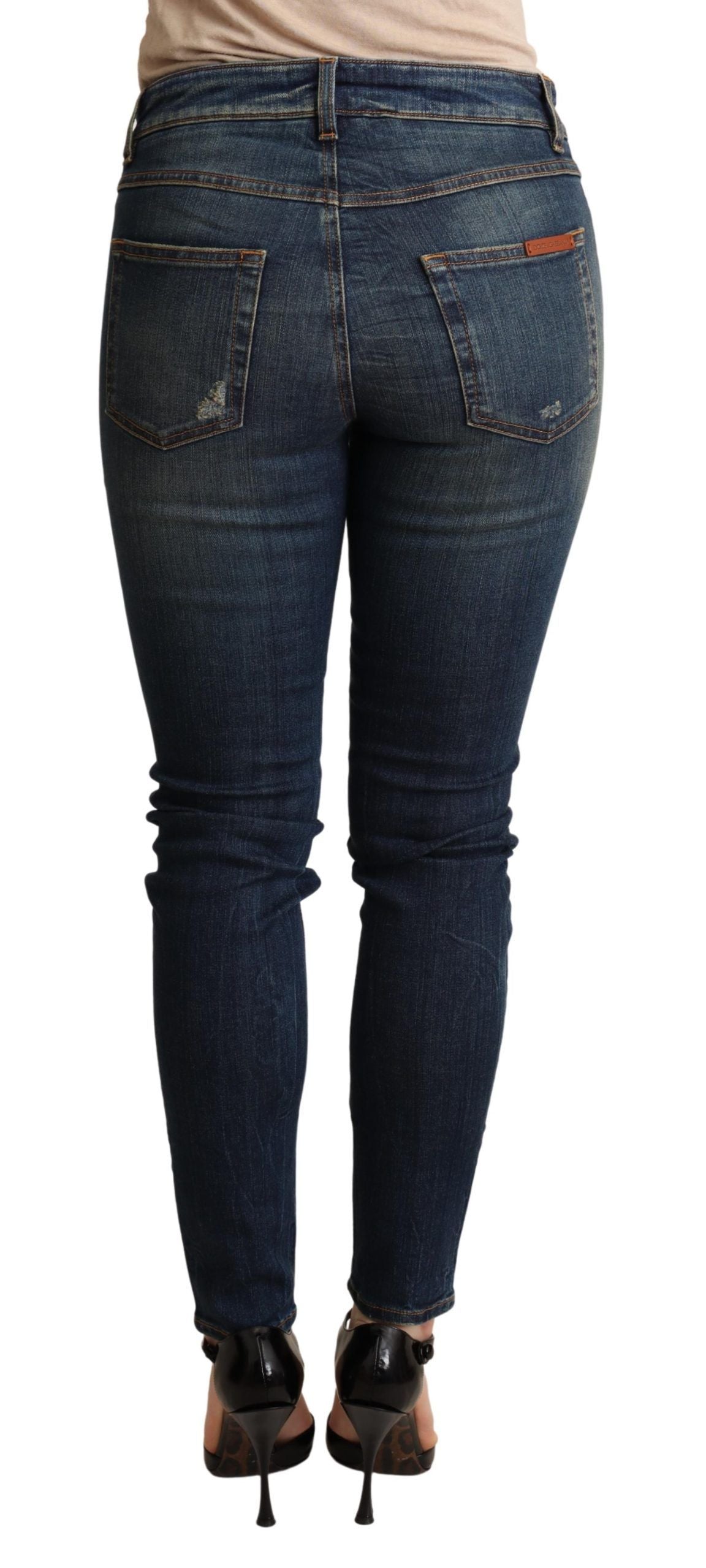 Elegant Slim-Fit Dark Blue Skinny Jeans