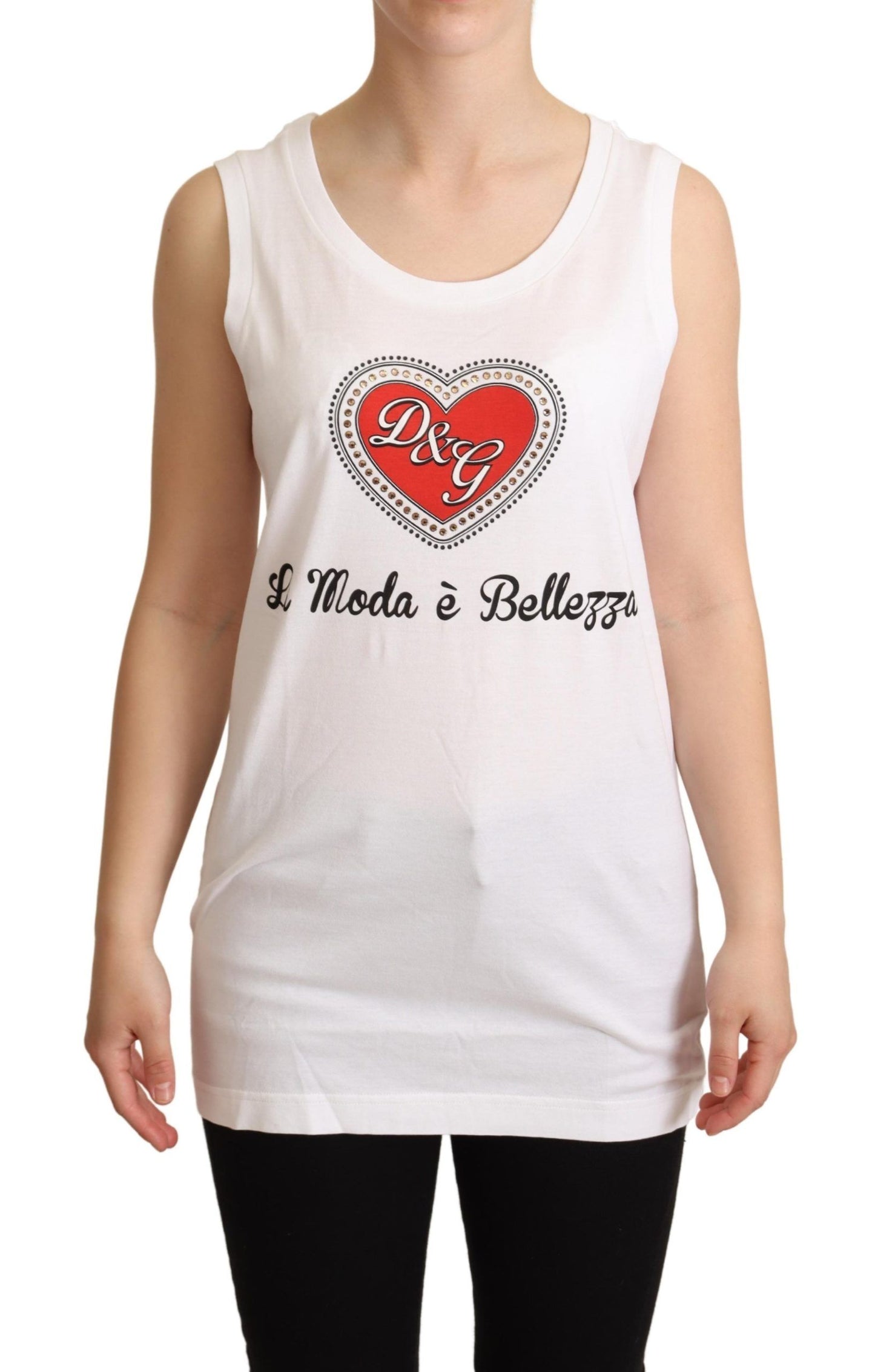 Wit La Moda Crystal tanktop-T-shirt