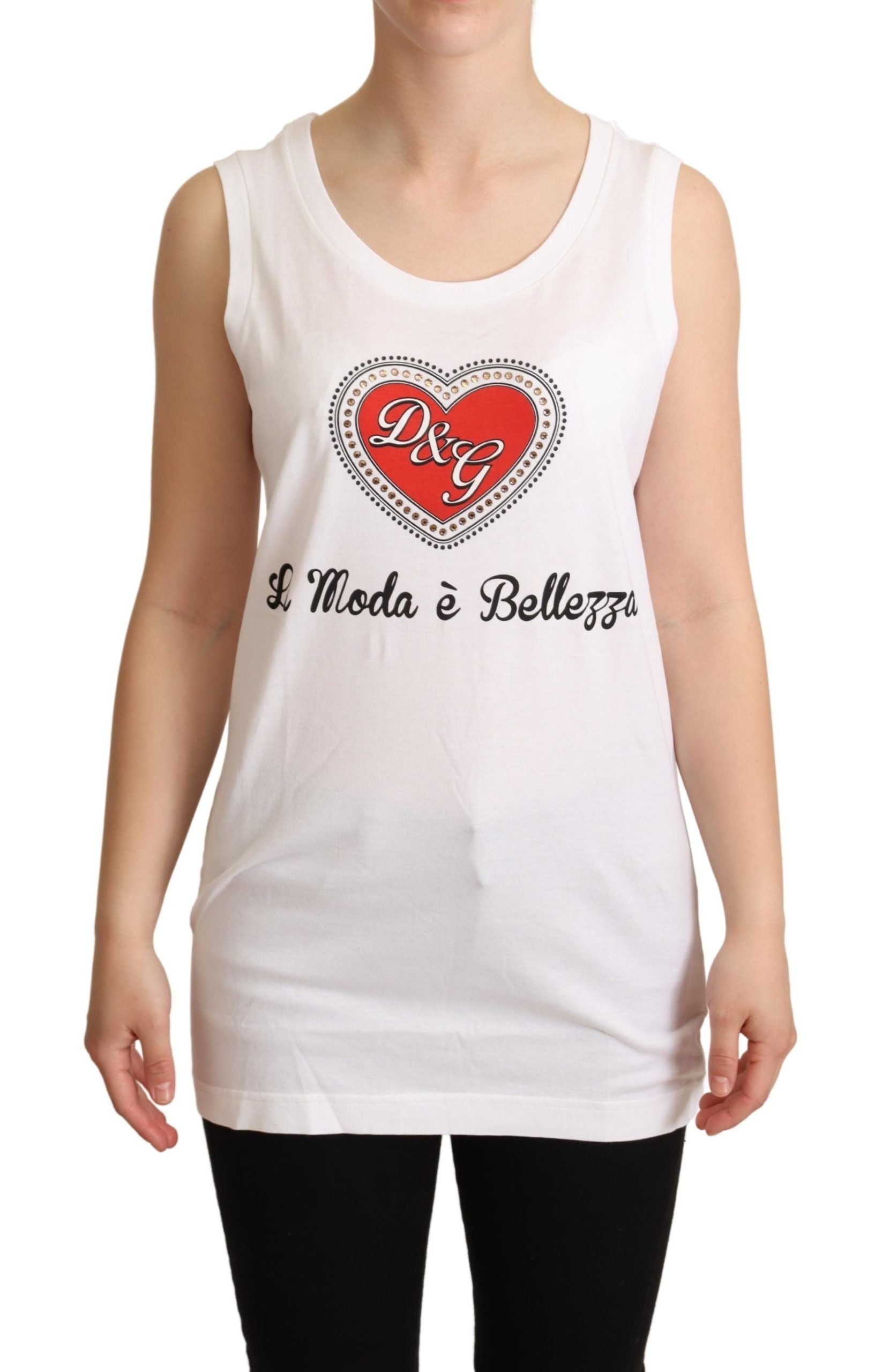 Wit La Moda Crystal tanktop-T-shirt